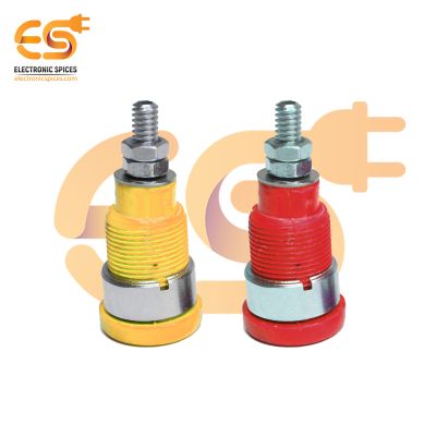 4mm 15A Female Socket Banana Connector Jack Panel Pair of Red & Yellow Color